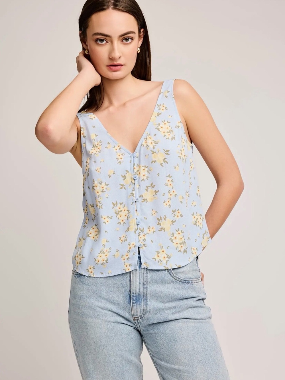 NWT Gentle Fawn Floral Button-Front Tank — size M